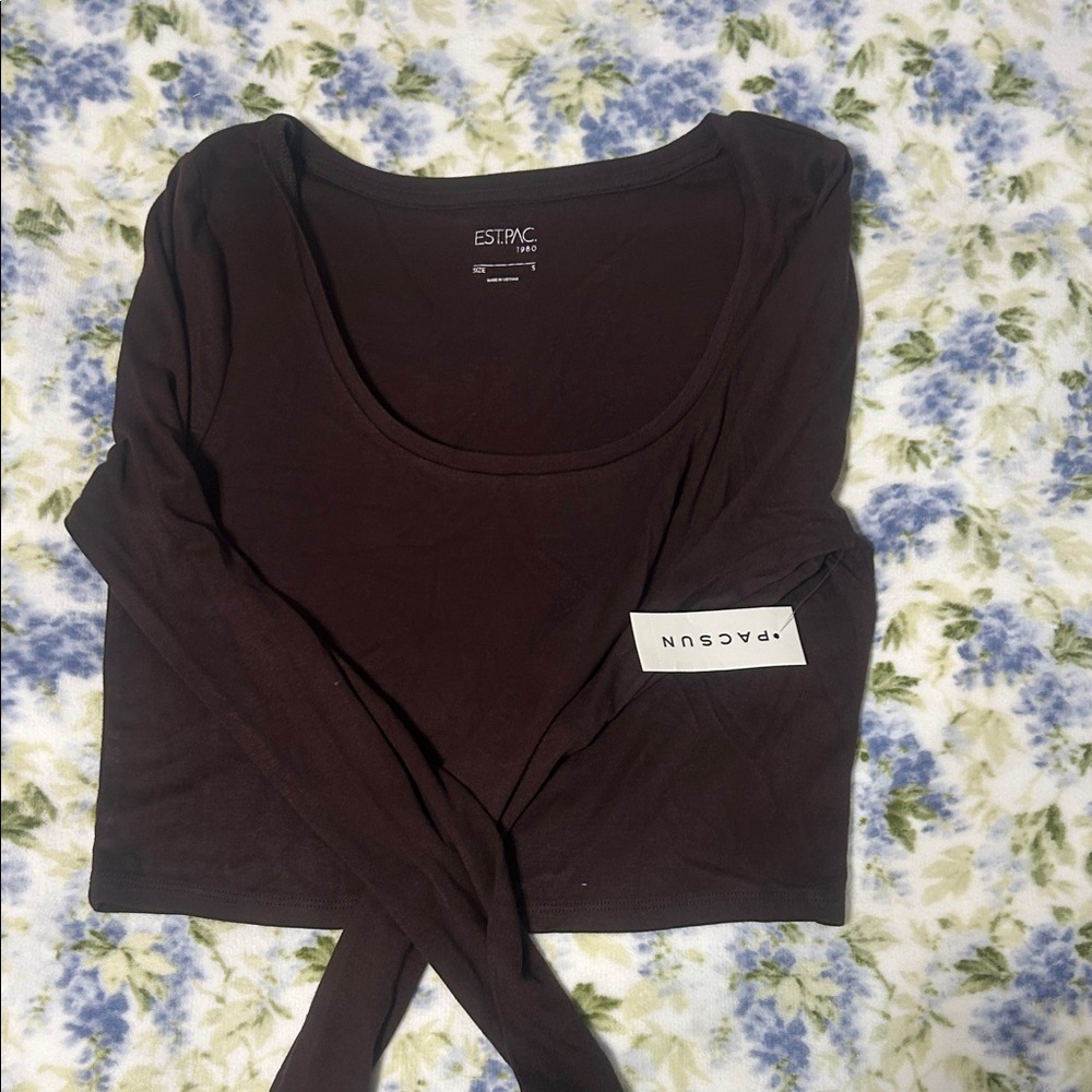 PacSun Dark Brown Long Sleeve Top